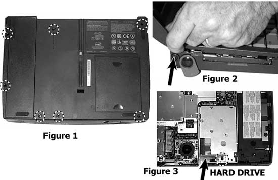 Removing a Hard Drive from Compaq Armada 1100 Laptop